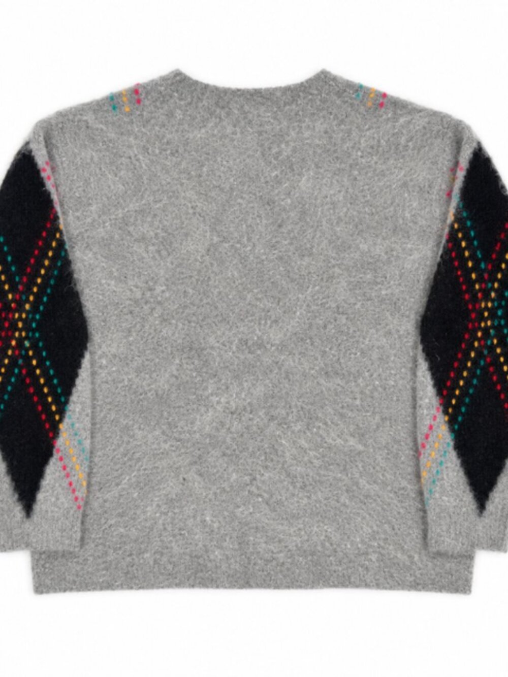 Vintage 80's Casual Corner Angora Lambswool Argyle Sweater Size M Made Hong Kong - Picture 3 of 6